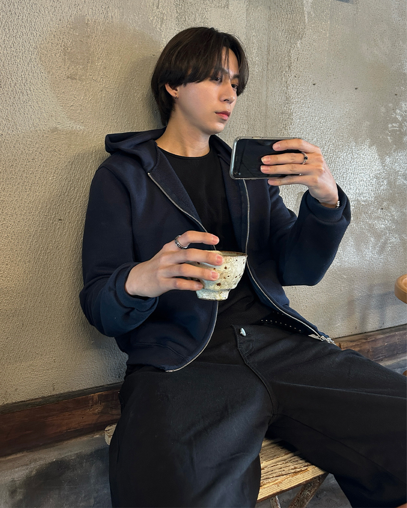 スタンダードフィット フードジップアップ