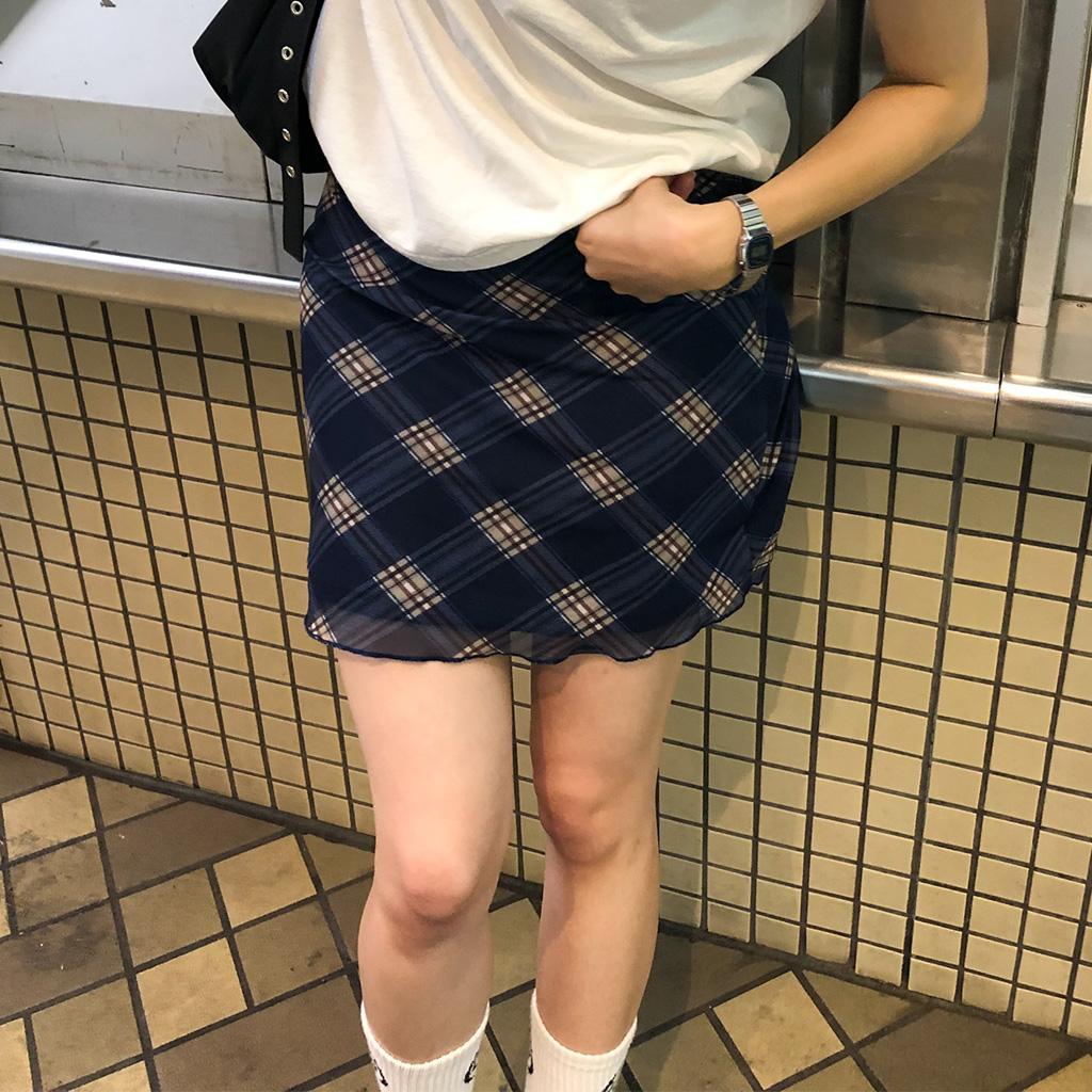 チェックゴムミニスカート | ファッション通販サイト NUGU