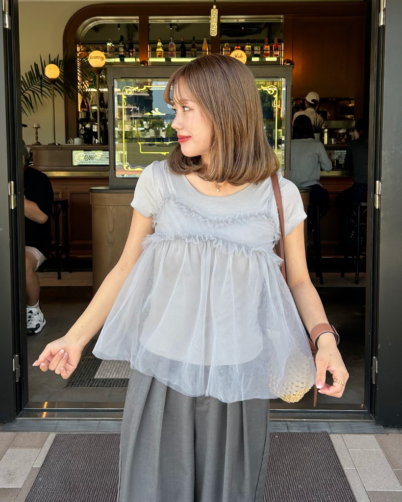 シースルビスチェ＆ショートスリーブTシャツセット