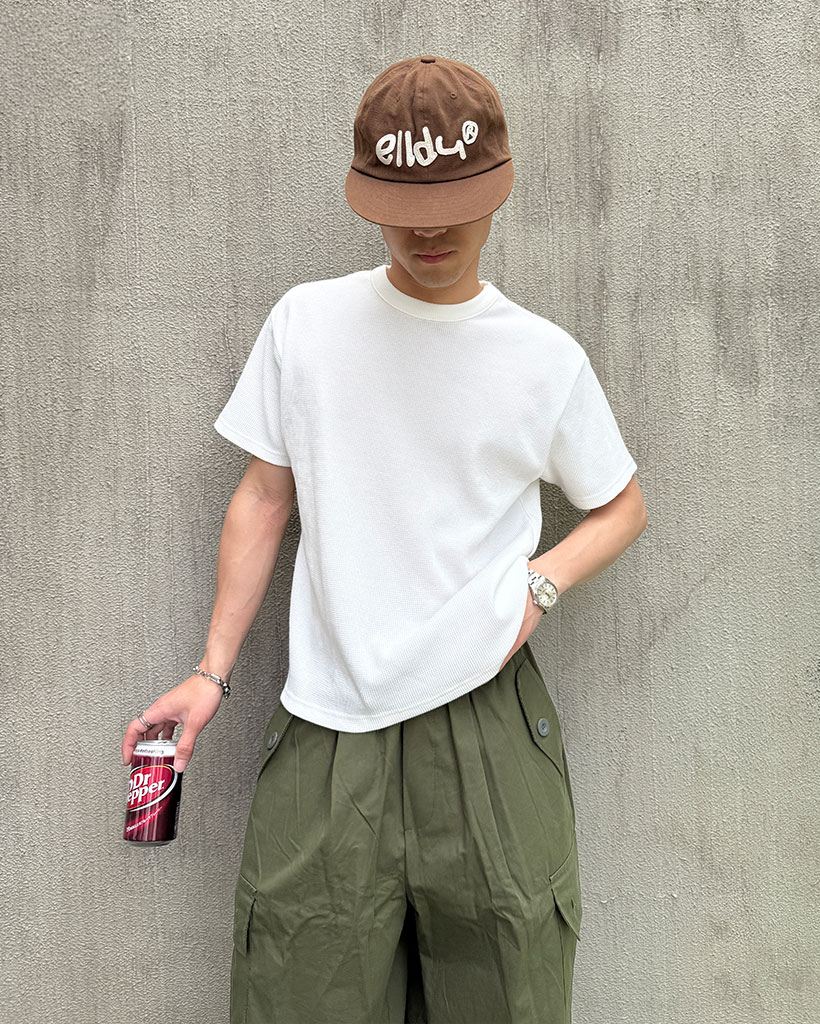 ワッフルクロップドTシャツ