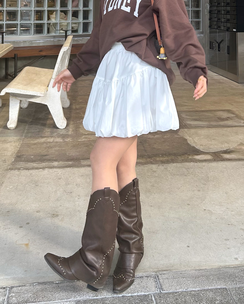 ウエストゴムバルーンミニスカート