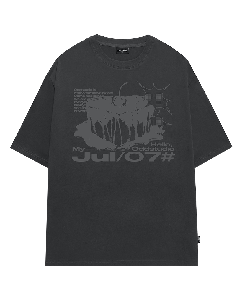 【CPGN】Teddy Cake 半袖T 2色 Cereal Teddyピグメント半袖Tシャツスモークブラック