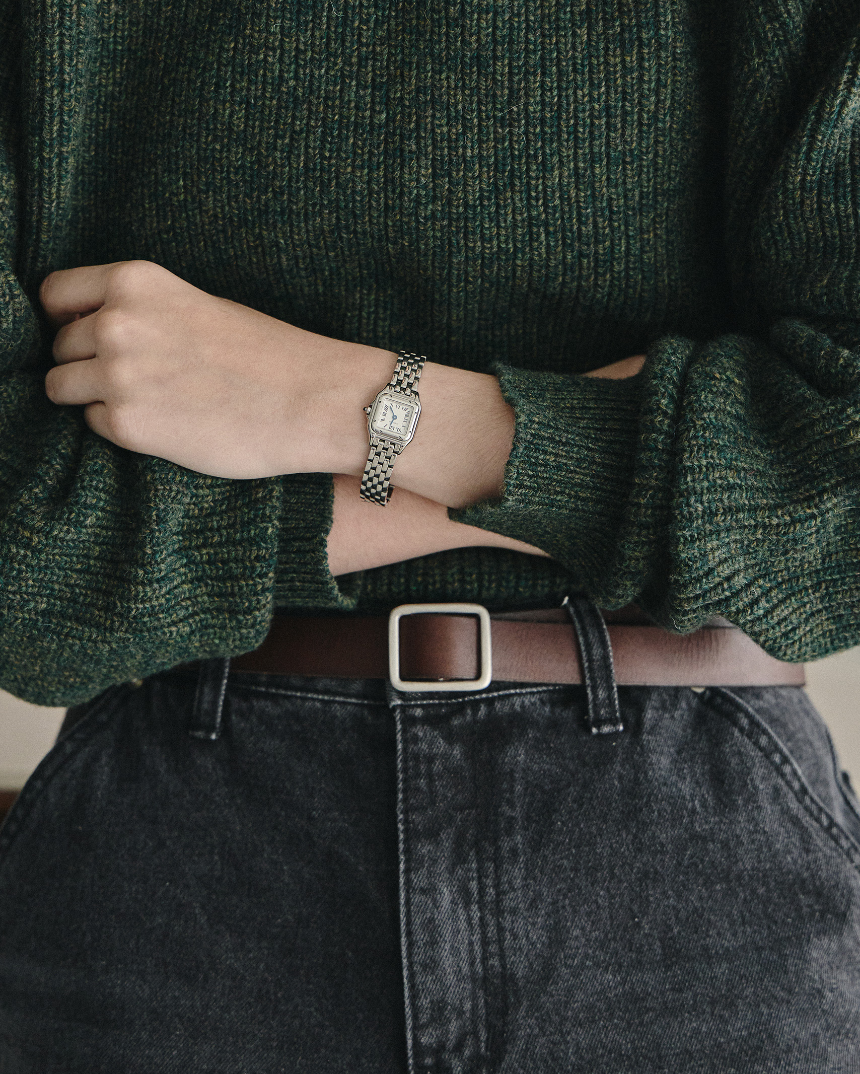 (ORIGINAL) ホールレスレザーベルト(brown)