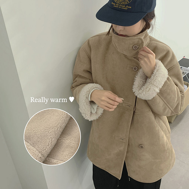 ハイネックファースエードムートンコート | ファッション通販サイト NUGU