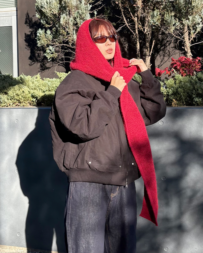 シンプルフードマフラー