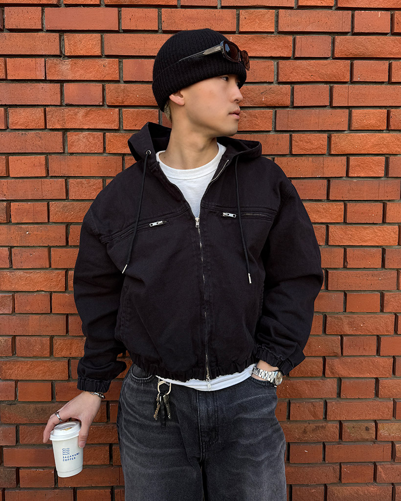 ピグメントダイフードジャケット