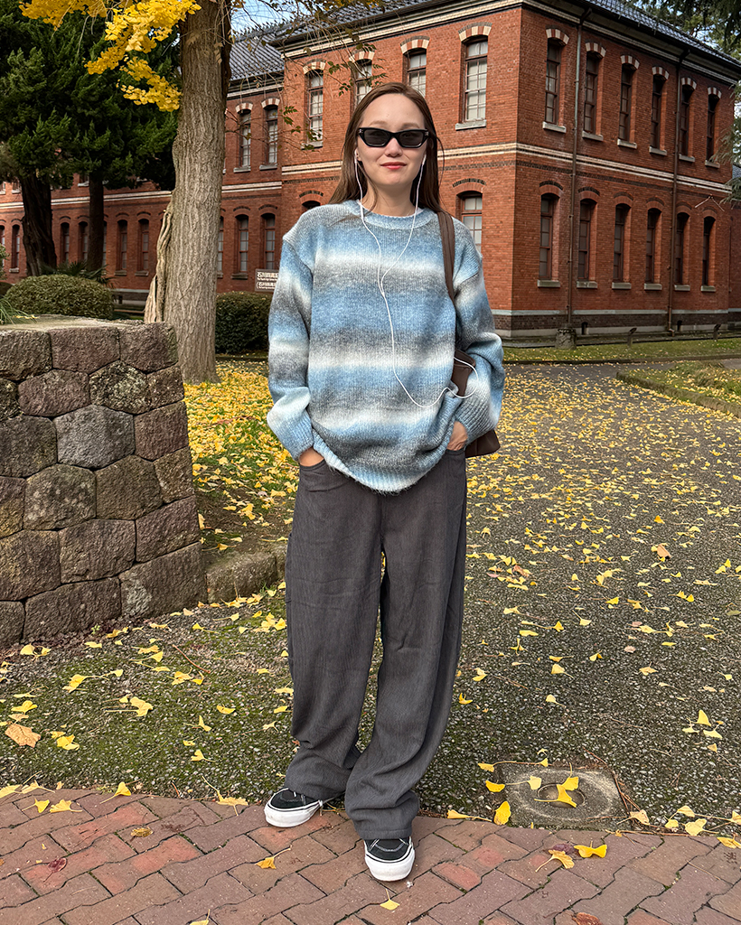 カーフェンダーディテールコーデュロイパンツ