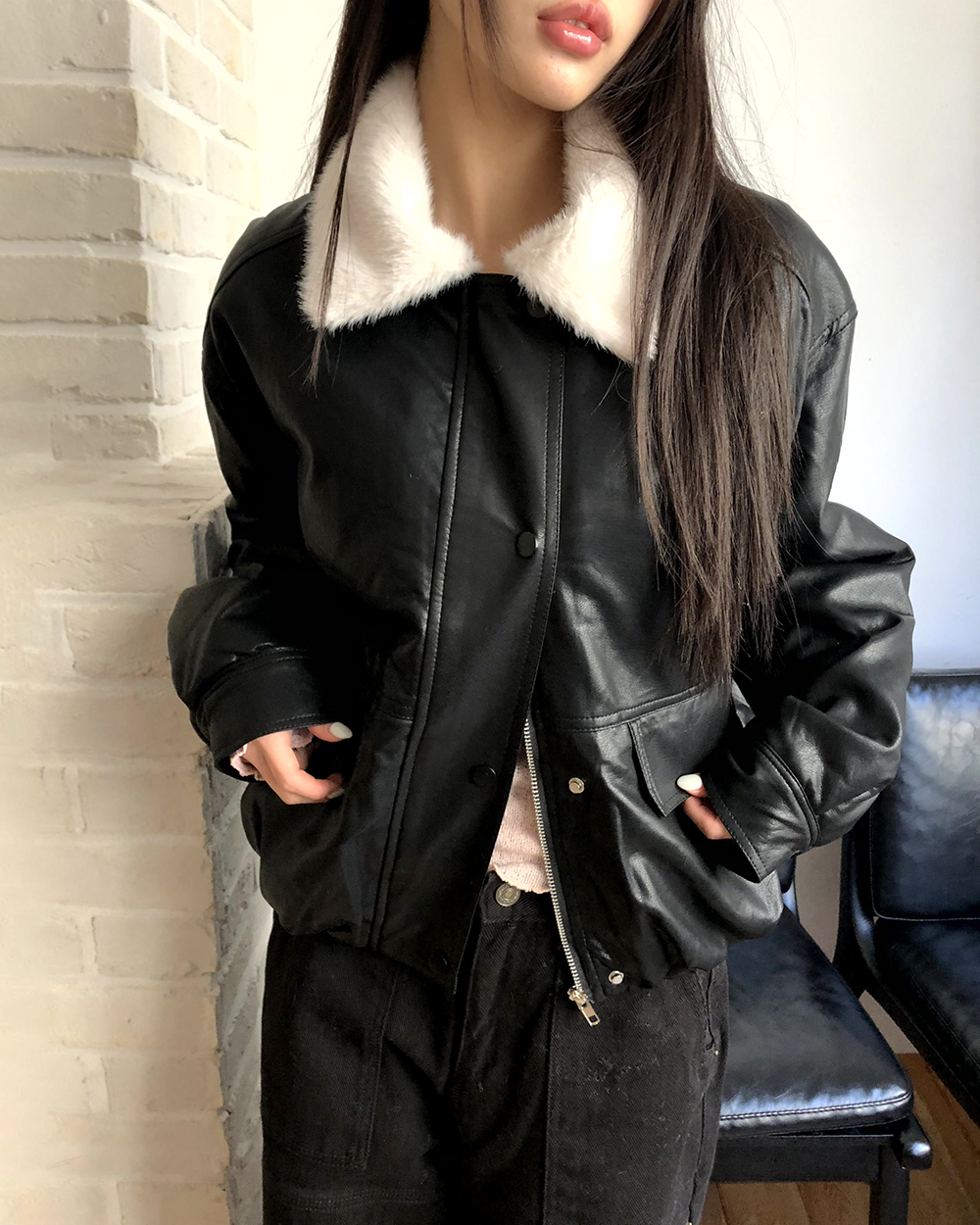 ファーカラーレザージャケット | ファッション通販サイト NUGU