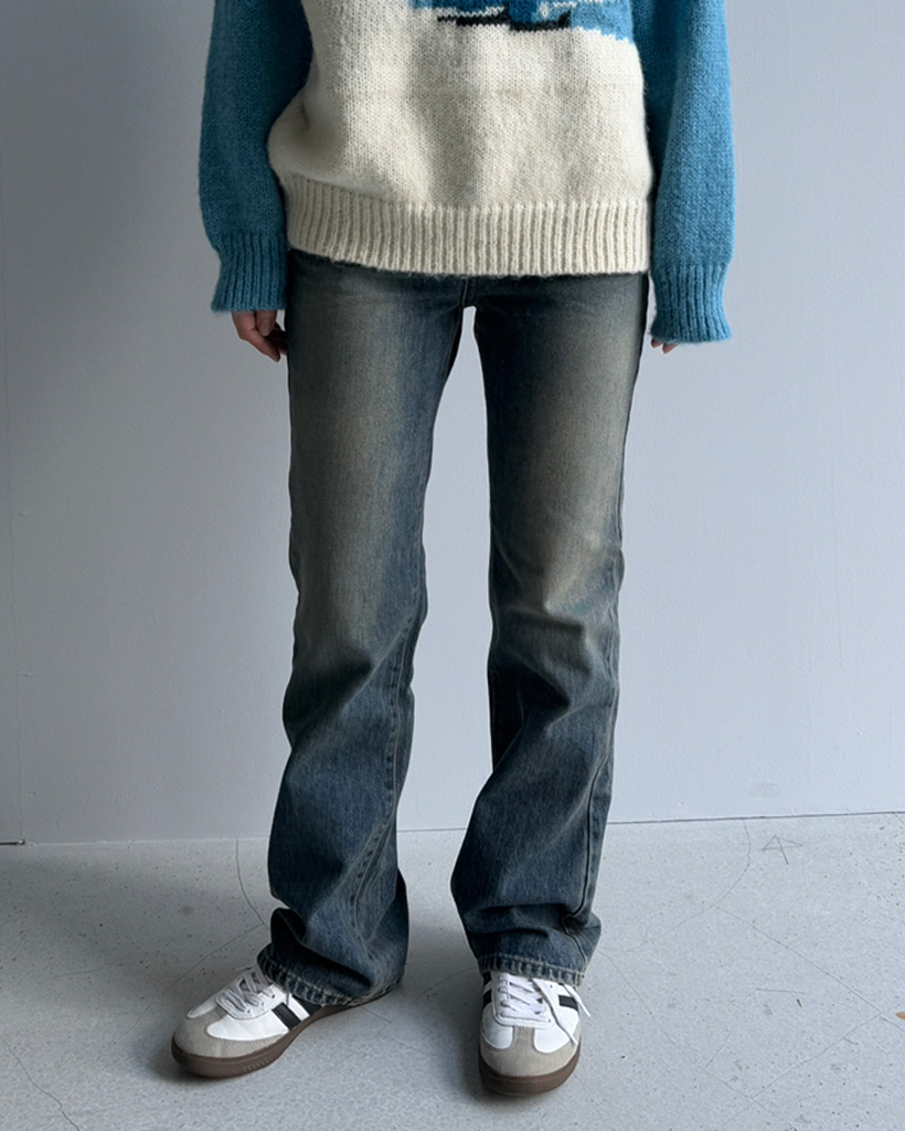 セミワイドブーツカットデニムパンツ