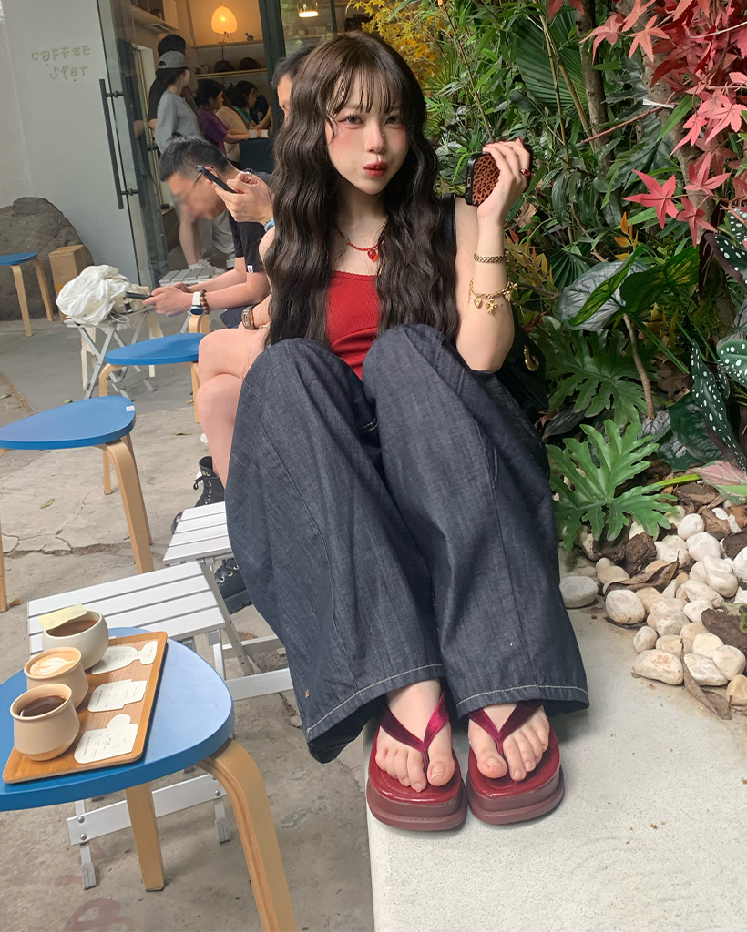 厚底トングサンダル