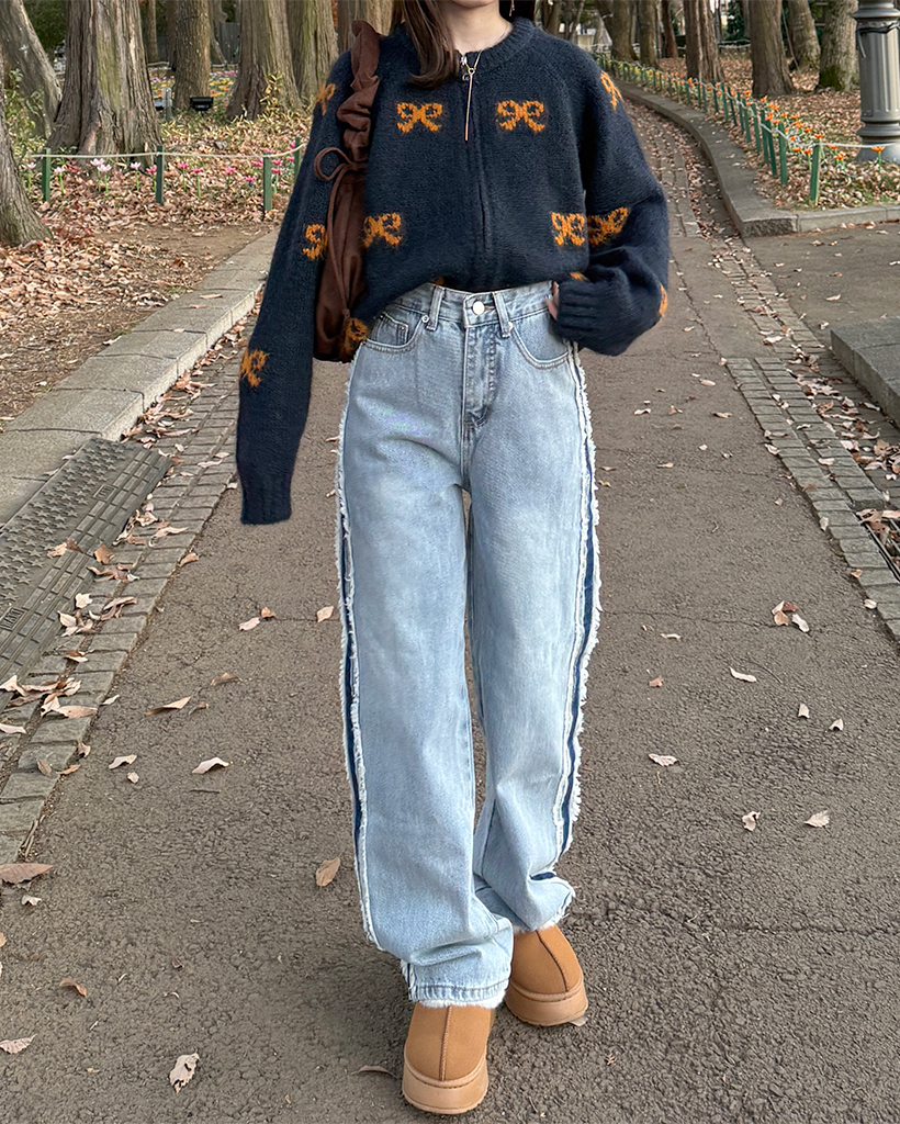 タッセルポイントデニムパンツ