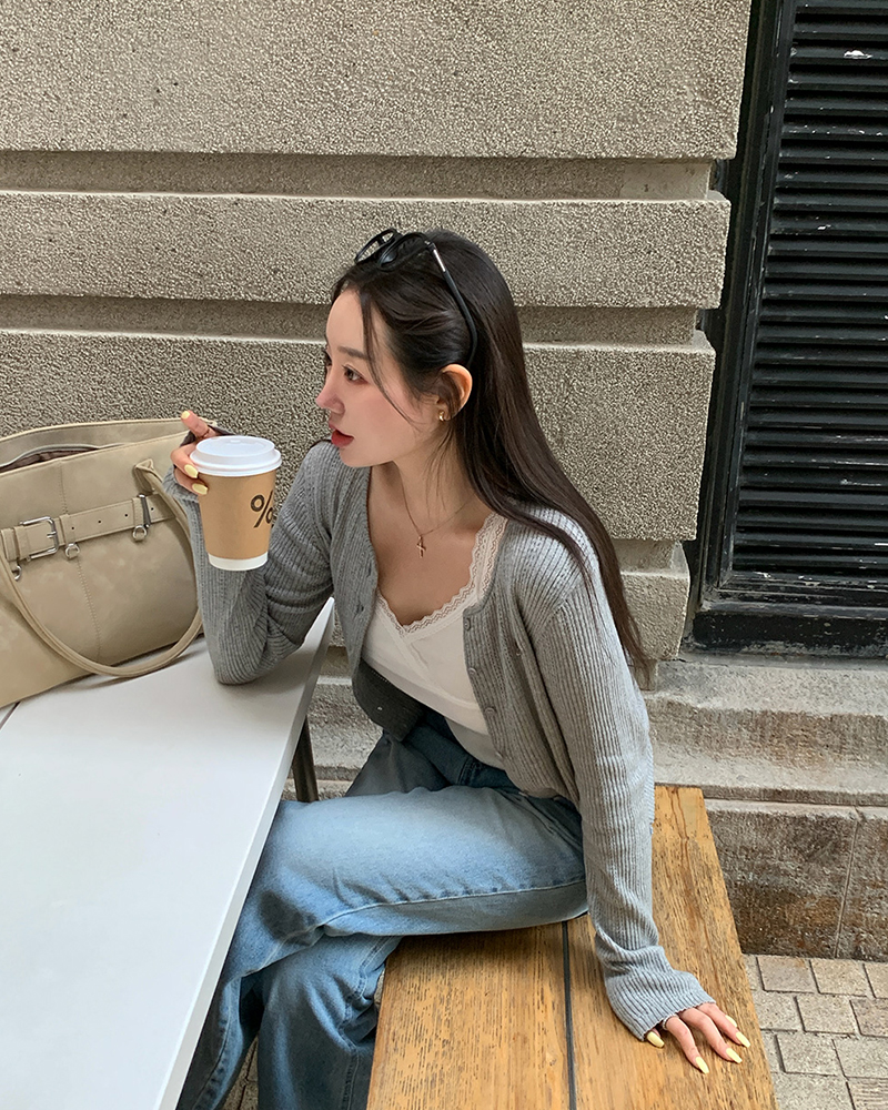 [ORIGINAL] リス パンチング長袖カーディガン