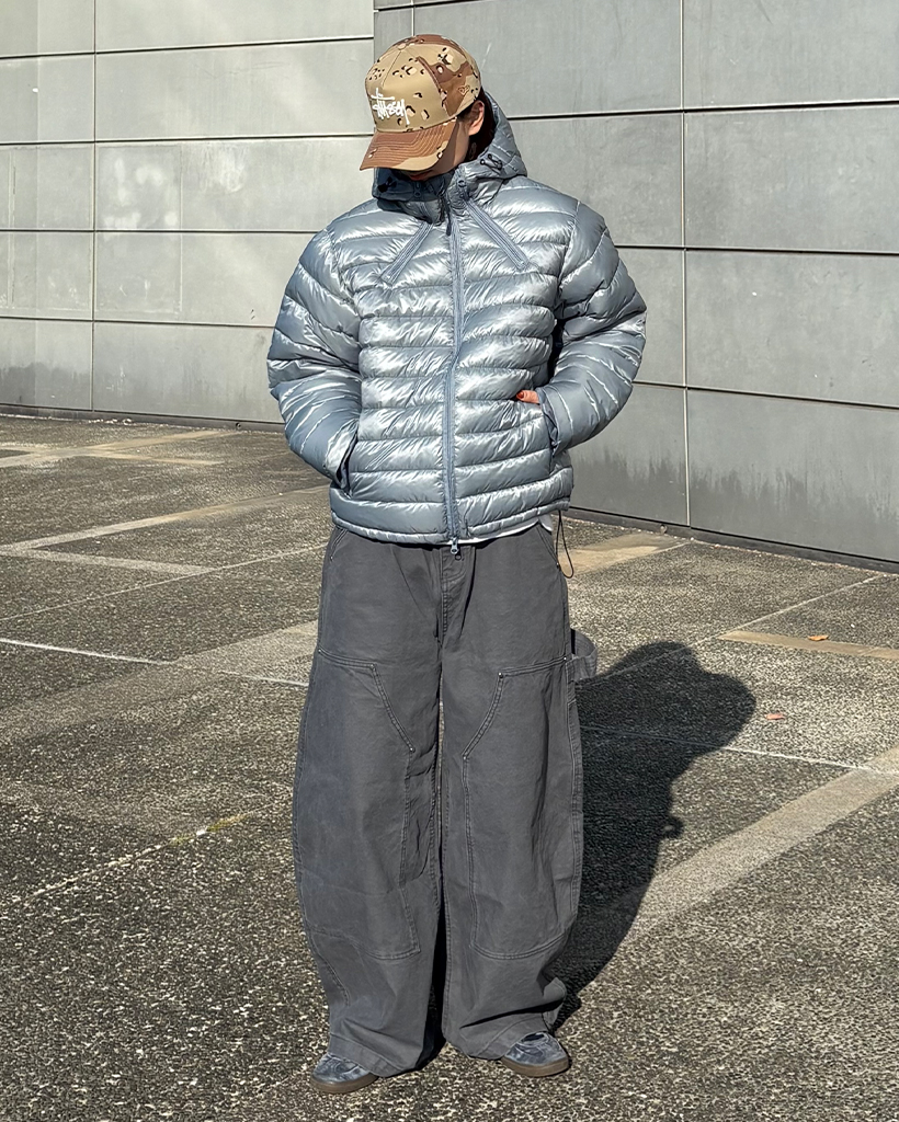 ダブルニーリベットワイドパンツ