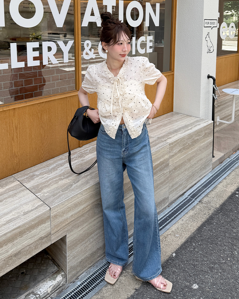 テンセルウォッシュワイド デニムパンツ