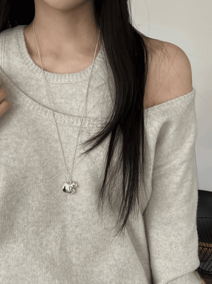 ウールレイヤードニット