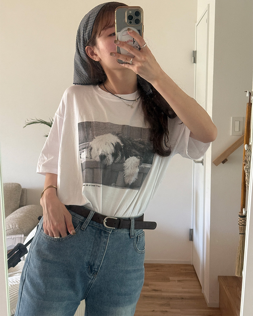 ドッグプリントTシャツ