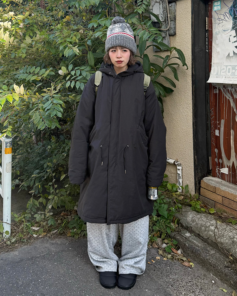 (ユニセックス)フード付きロングサファリジャケット