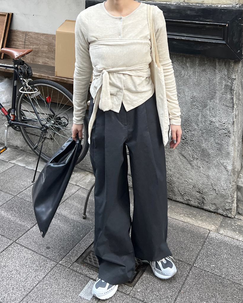 ベーシックピンタックコットンパンツ