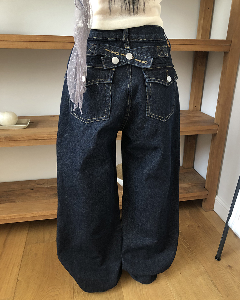 リジッドワイドデニムパンツ