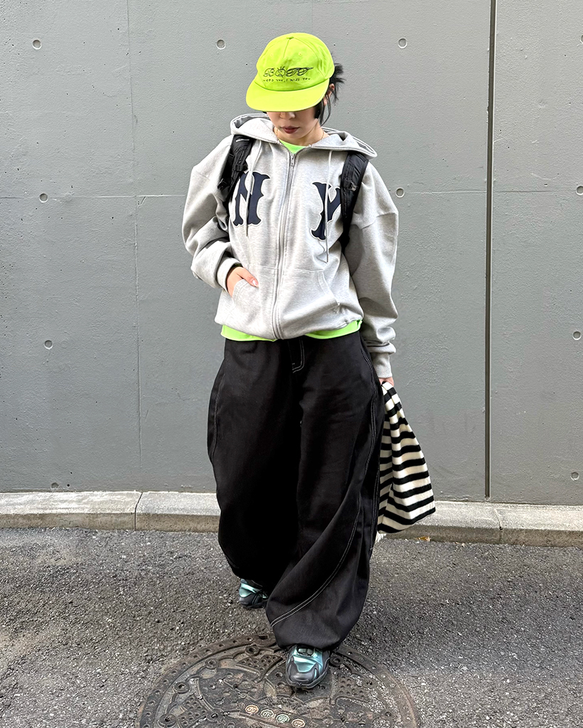 (ユニセックス)ステッチノンフェードデニムパンツ