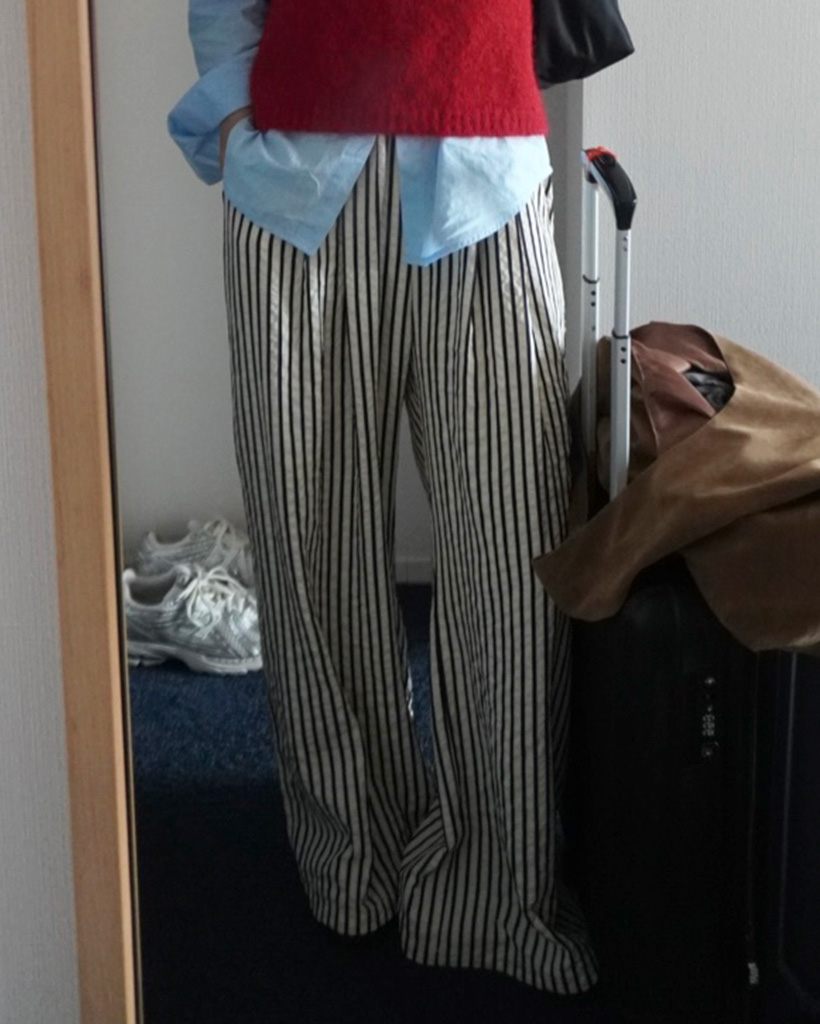ストライプワイドパンツ