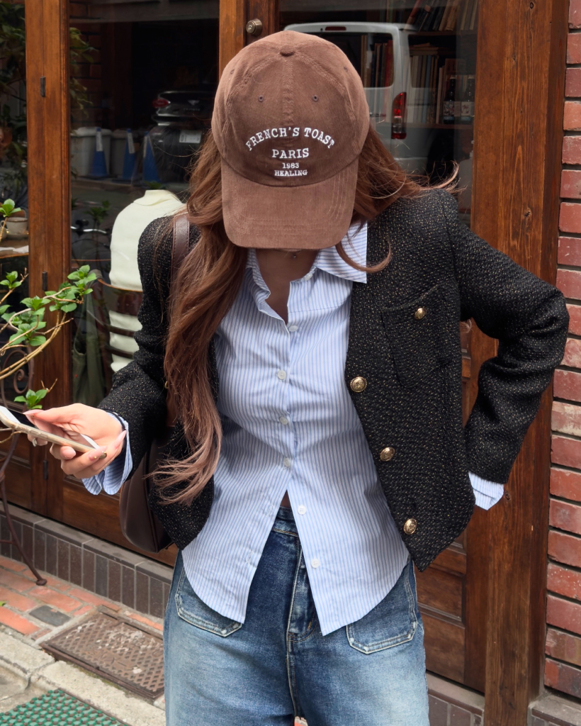 (ORIGINAL) Vネックゴールドボタンツイードジャケット