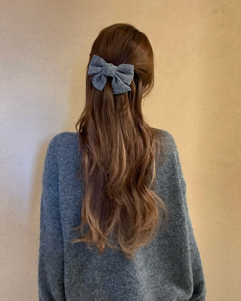 ヘリンボーンリボンヘアピン