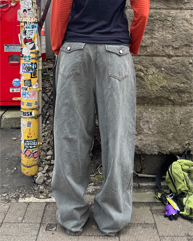 (ユニセックス) バックボタンバルーンパンツ