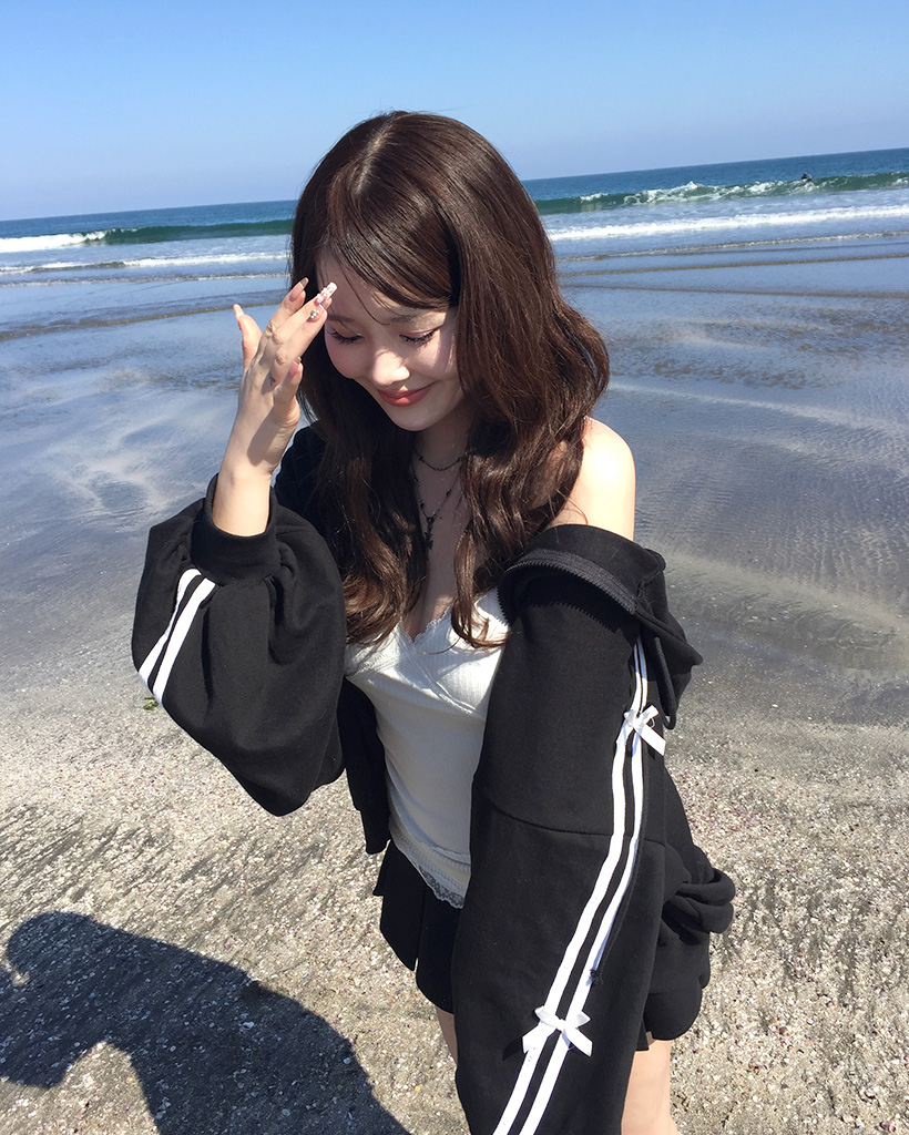 2ウェイリボンフードジップアップ