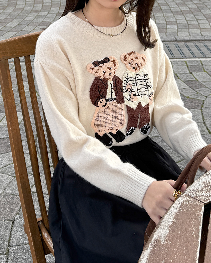 クマ柄カップルニット | ファッション通販サイト NUGU