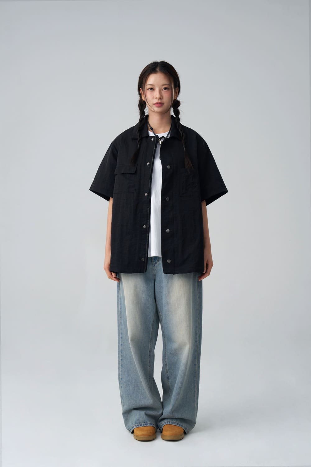 SOWBOW 蒼氓 / 蒼氓シャツ D NYLON GREIGE ナイロン SHIRTS グレージュ  