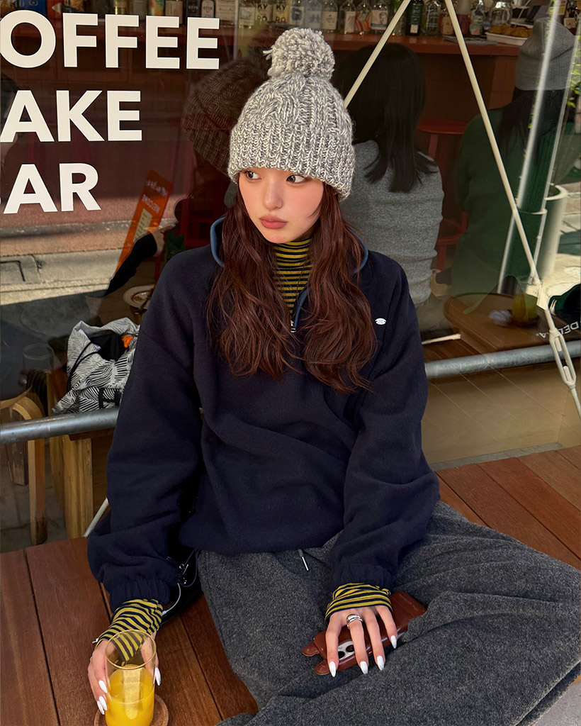 配色ハーフジップスウェット