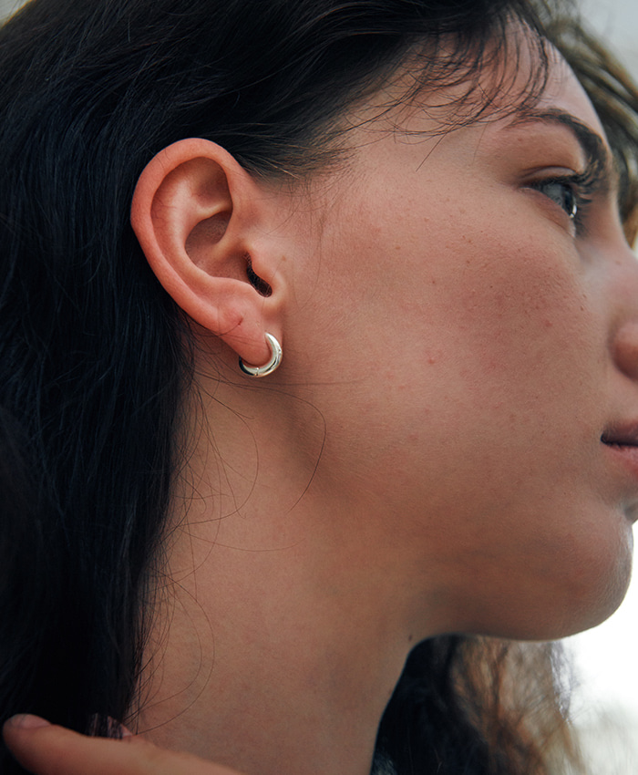 [925 silver] Deux.silver.219 / mini vague earring (silver)