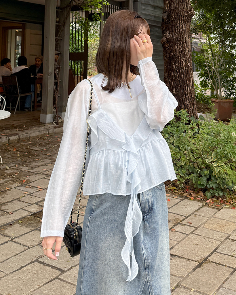 フリルビスティエブラウスセット