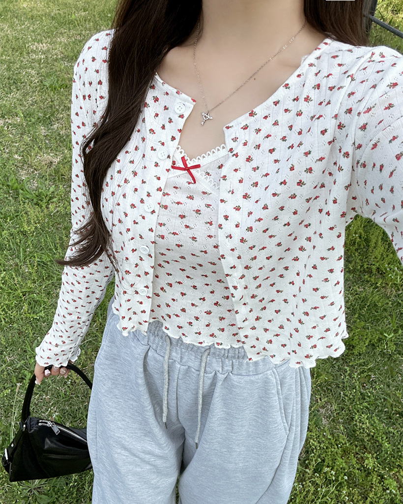 チェリーキャミソール＆カーディガンセット