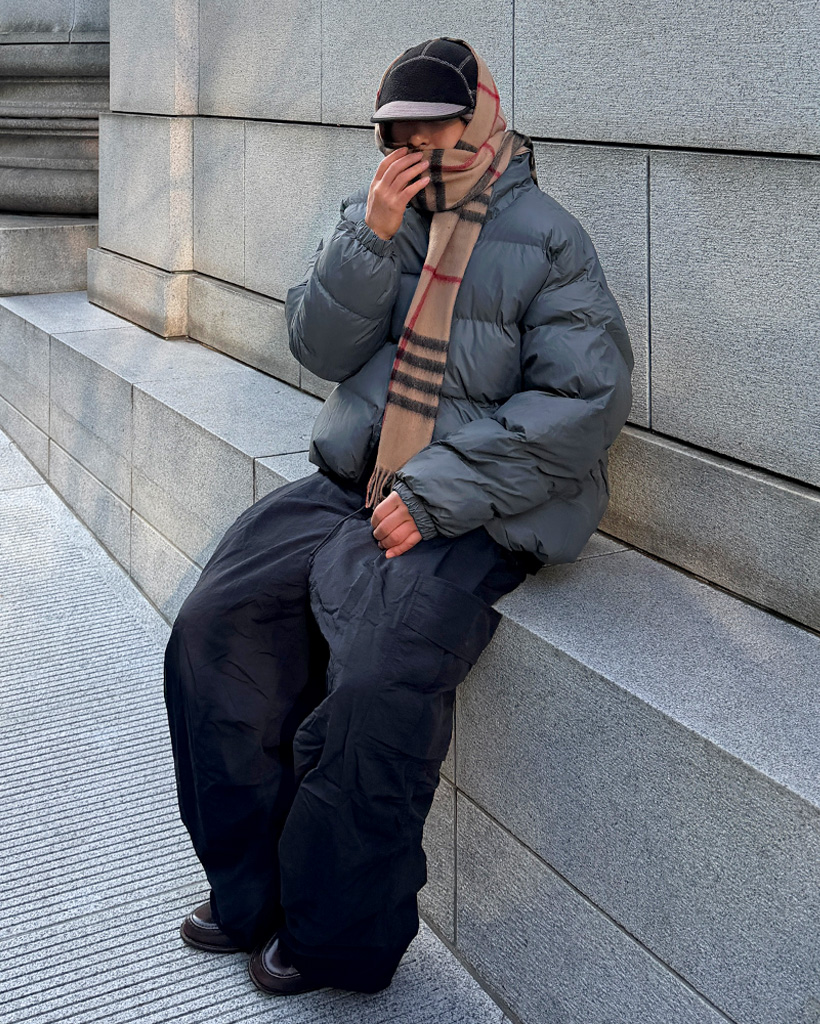 エコレザーオーバーサイズパディングジャケット