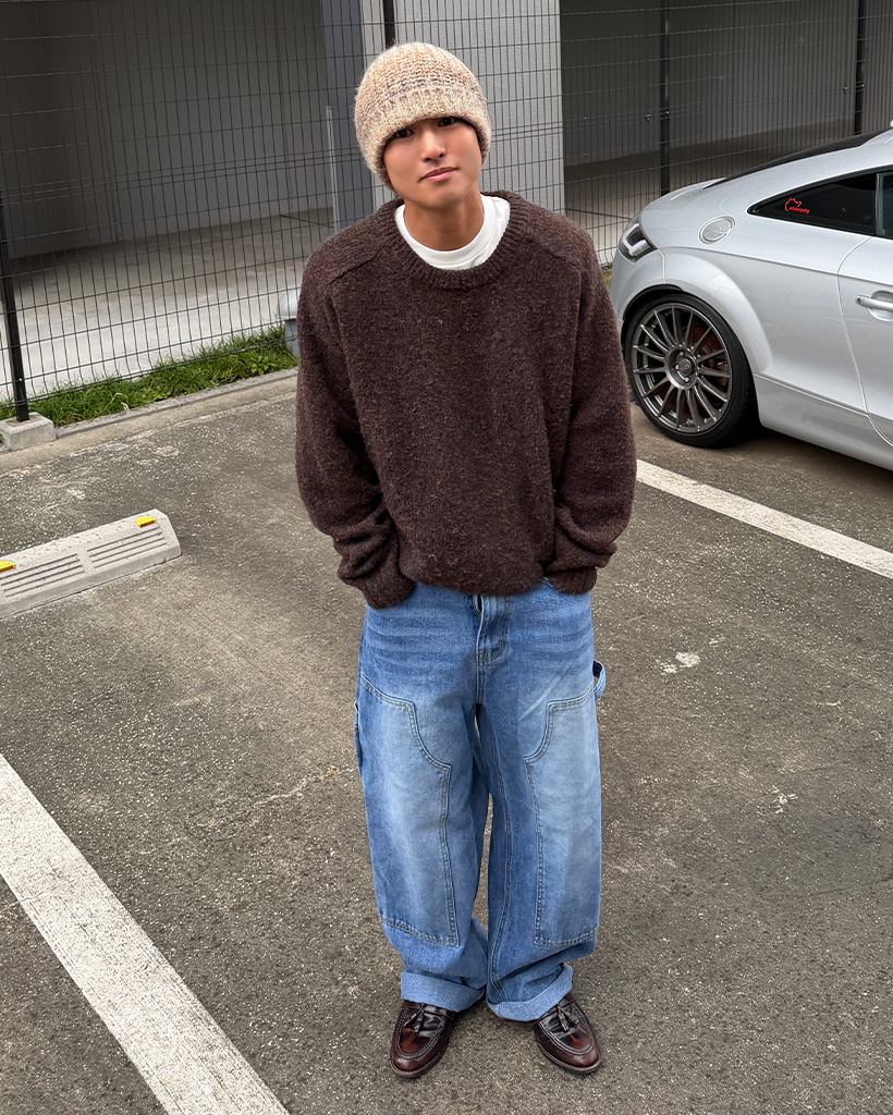 ダブルニーカーペンターデニムパンツ