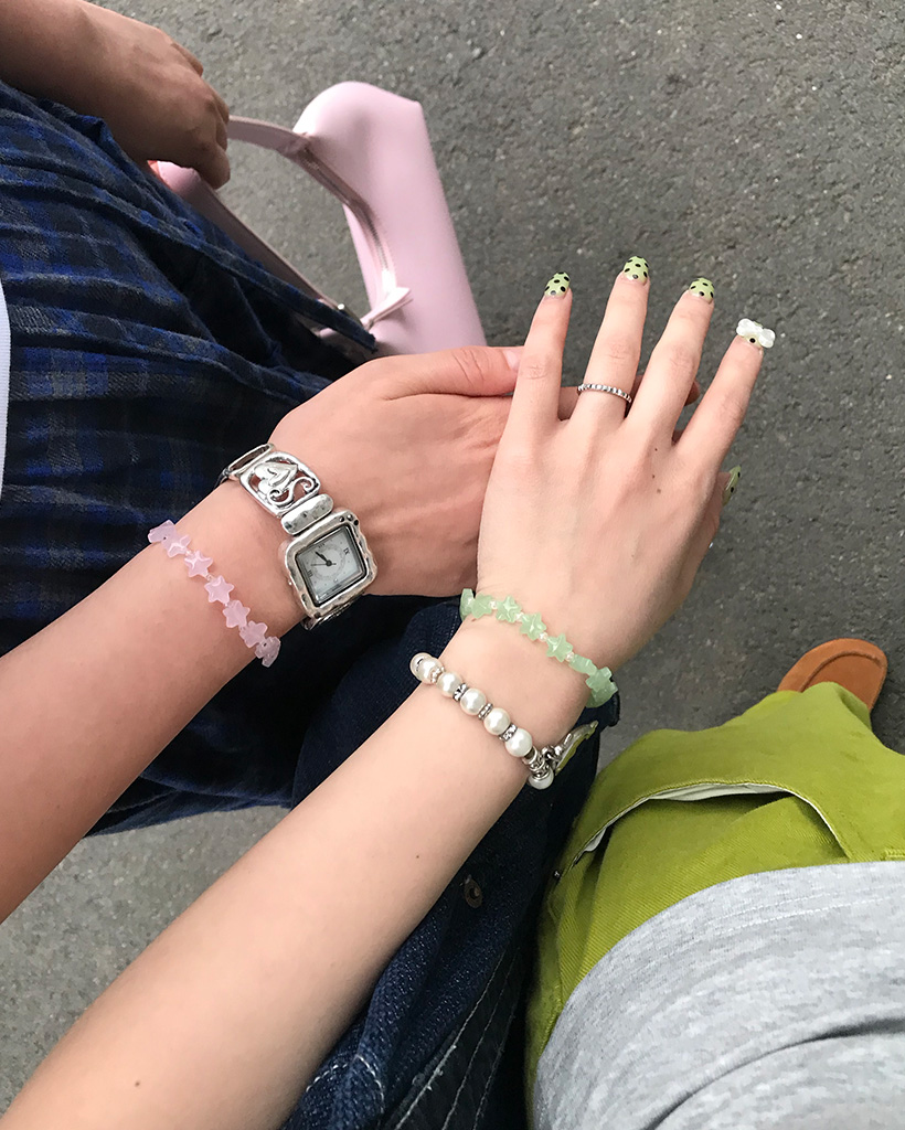 パステルスタービーズブレスレット