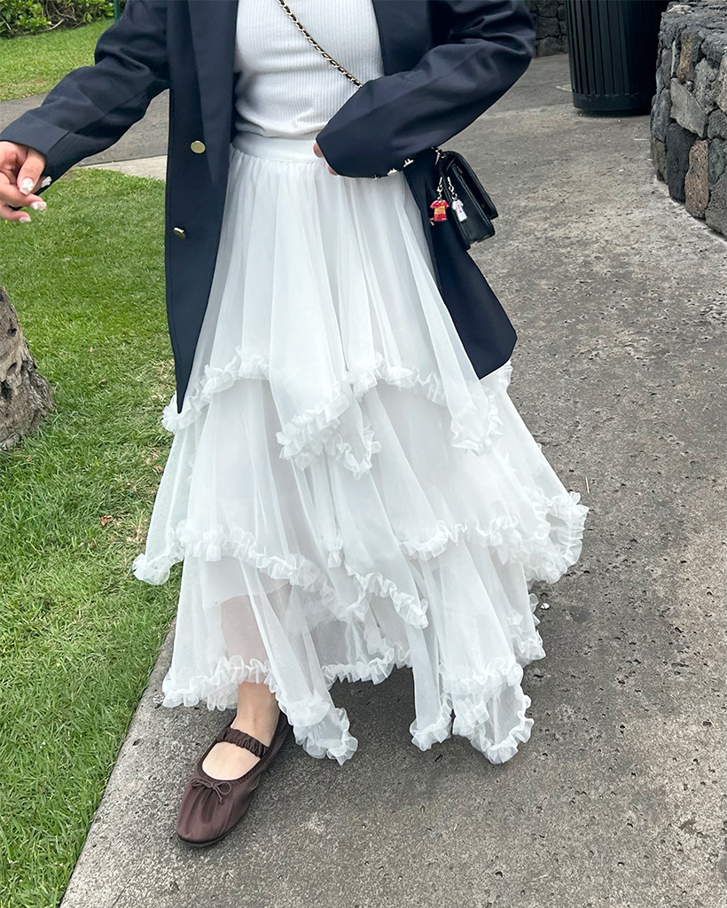 カンカンレースロングスカート