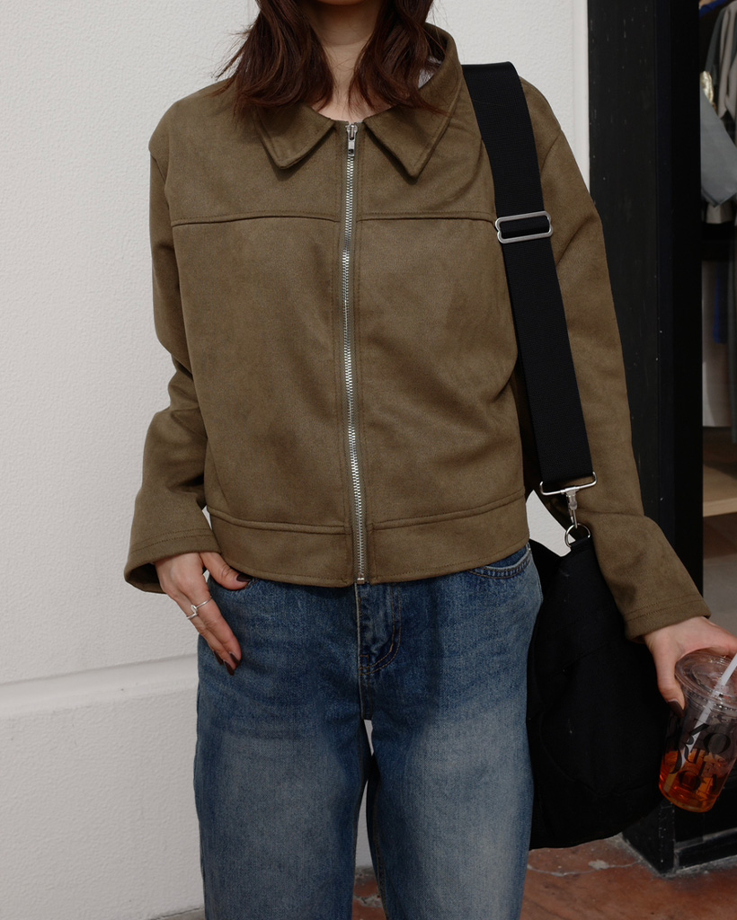 スエードクロップドジャケット