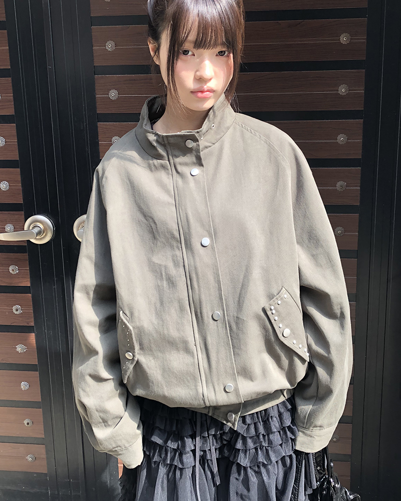スタッズポイントオーバーサイズブルゾン