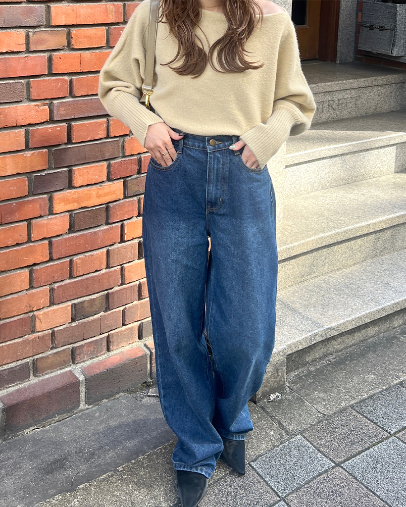 セミワイドデニムパンツ