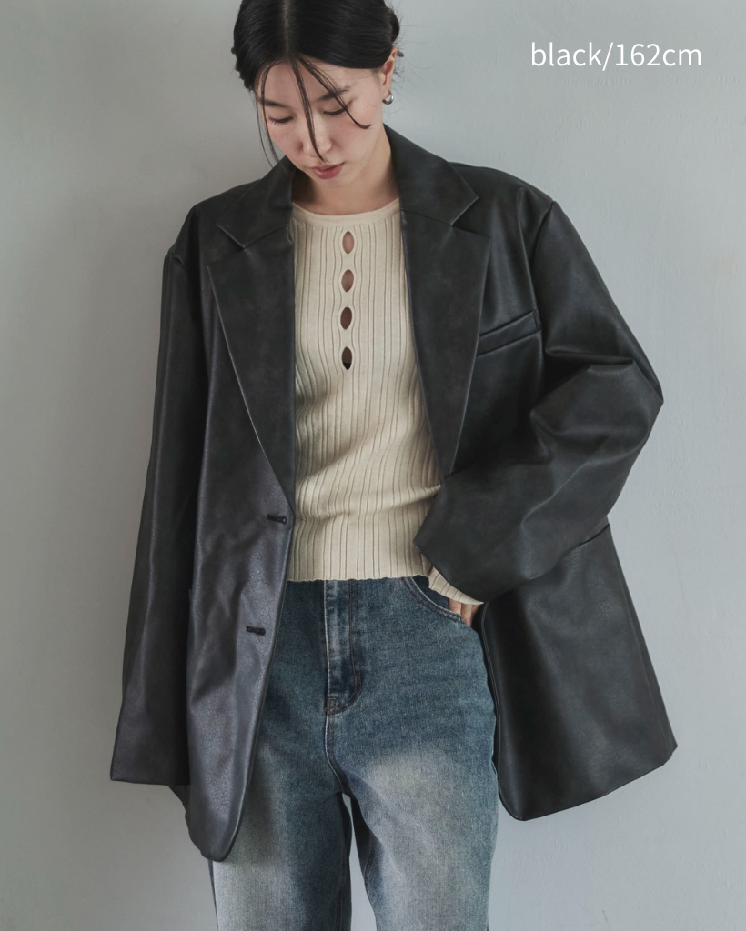 ビンテージレザーテーラードジャケット | ファッション通販サイト NUGU