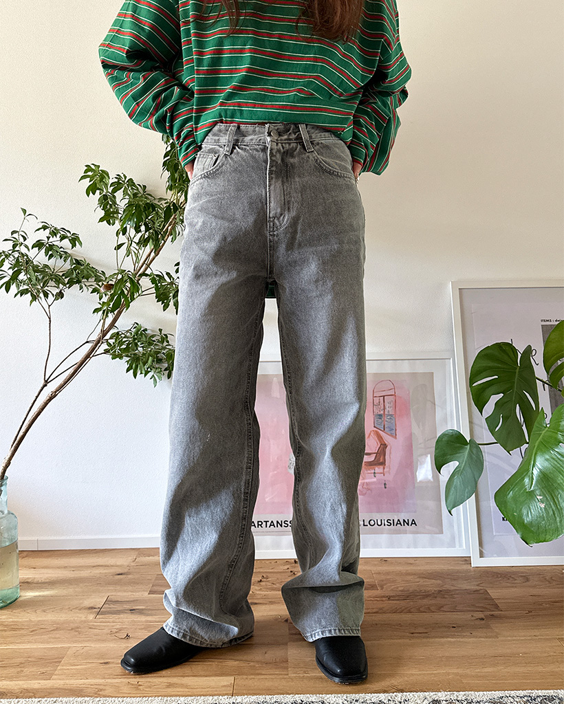 ストレートグレーウォッシュデニム | ファッション通販サイト NUGU
