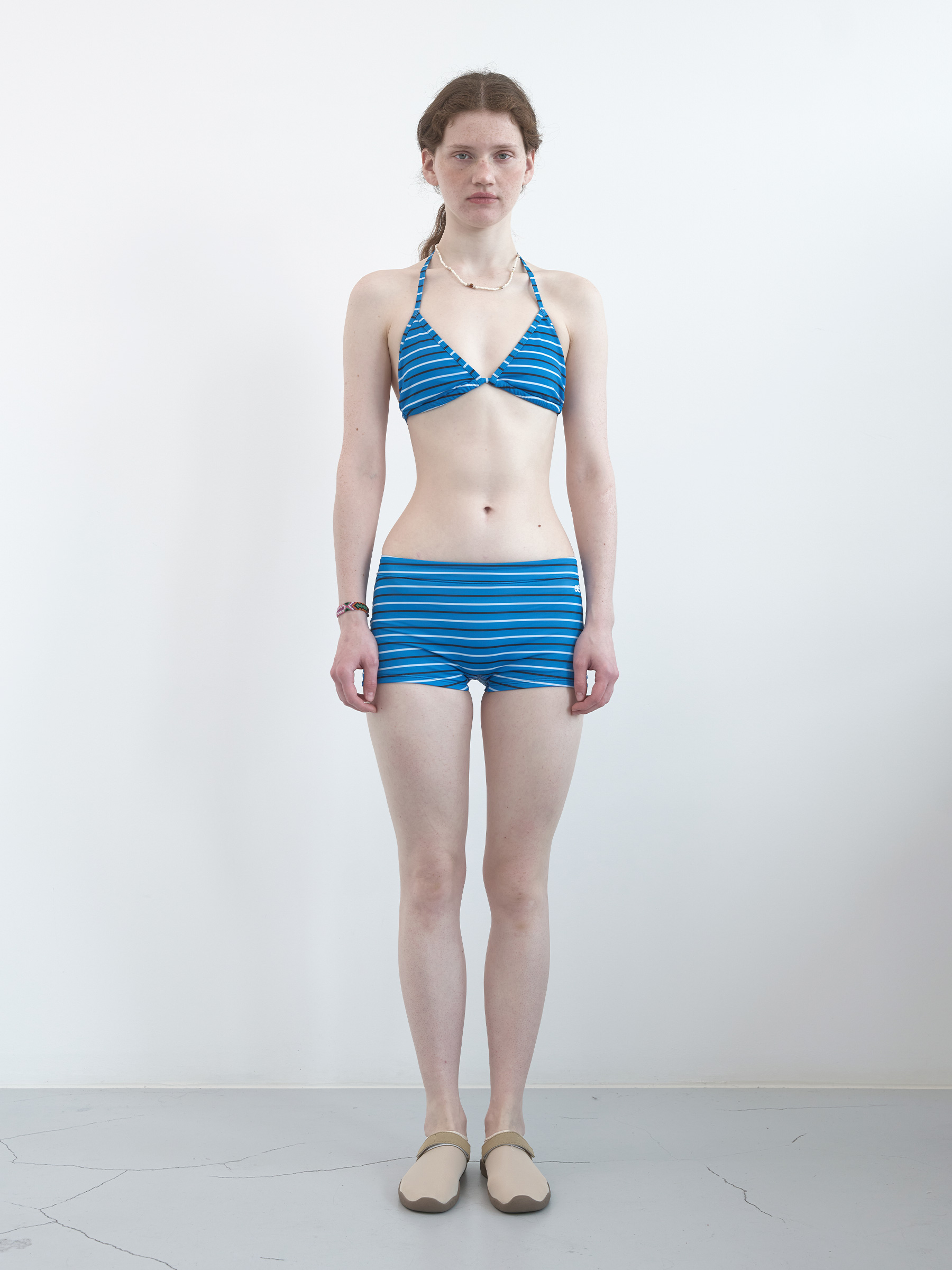 Striped Bikini Shorts (Cobalt Blue Stripe)