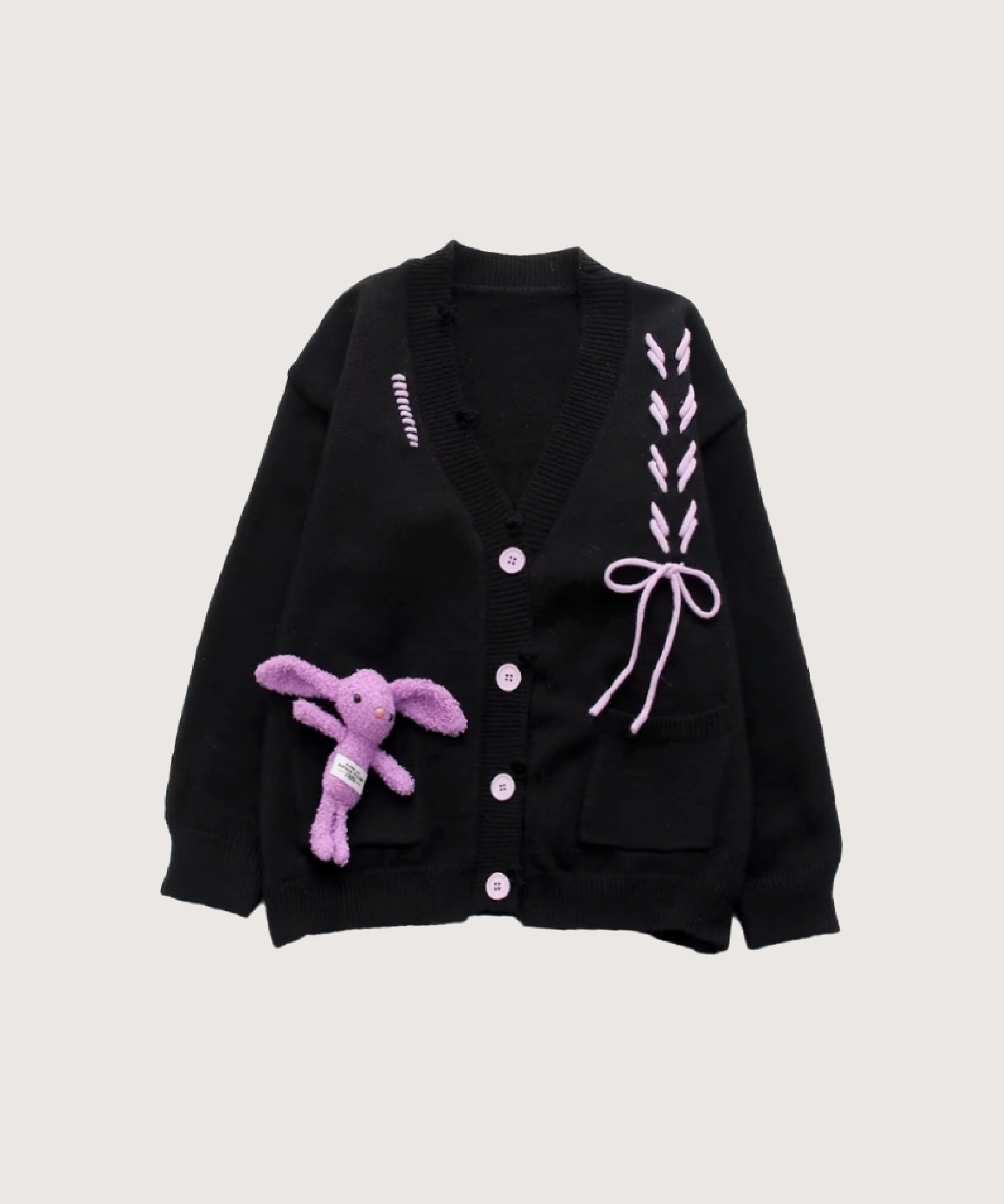 LA POMME petit リボンレースパイピングカーディガン Ribbon Lace