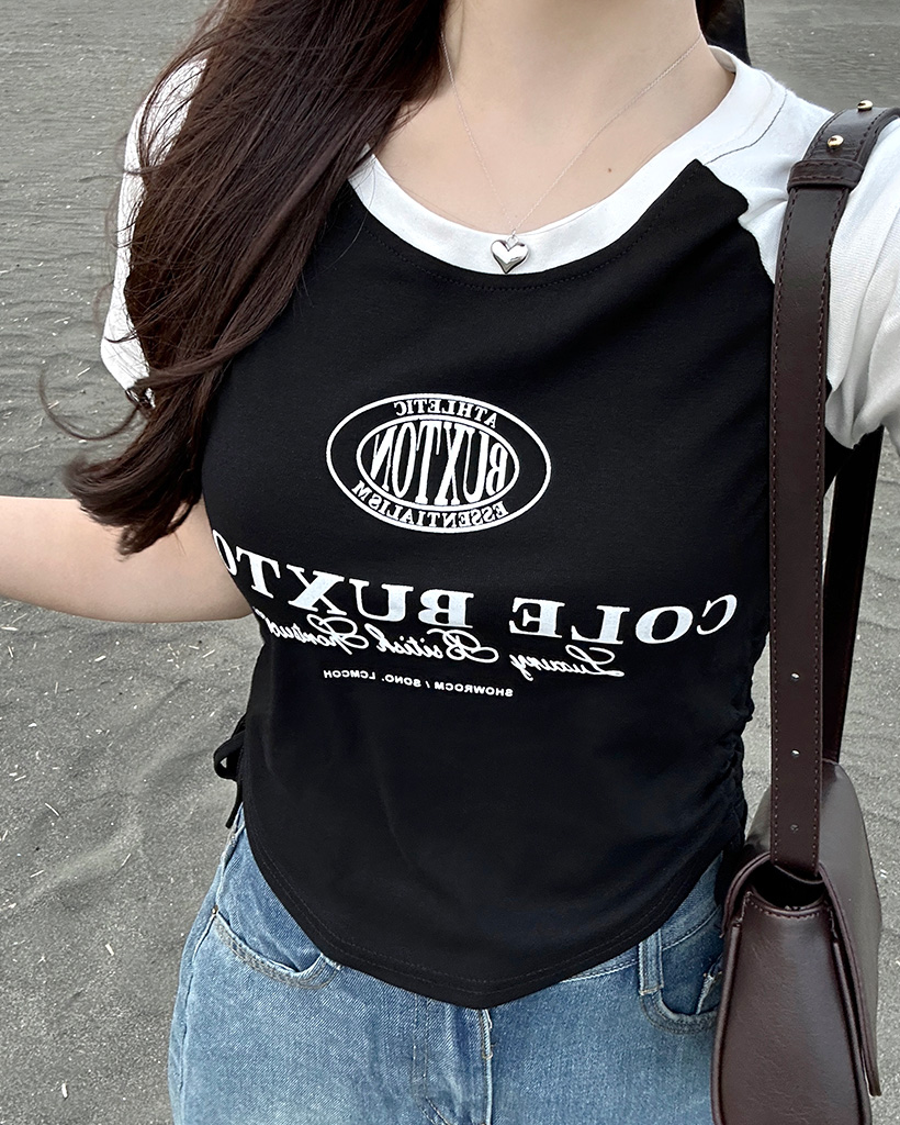 りんページ ストリングレタリングラグラン半袖Tシャツ | ファッション通販