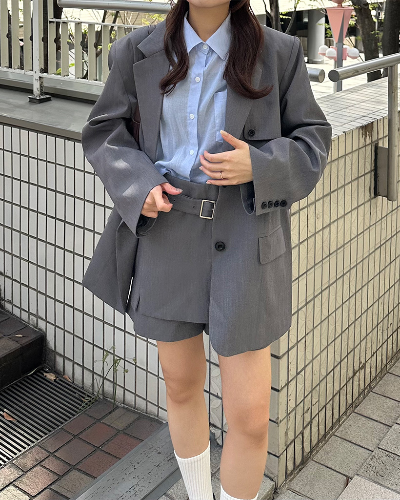 フラップポケットジャケット＆ミニスカートセット