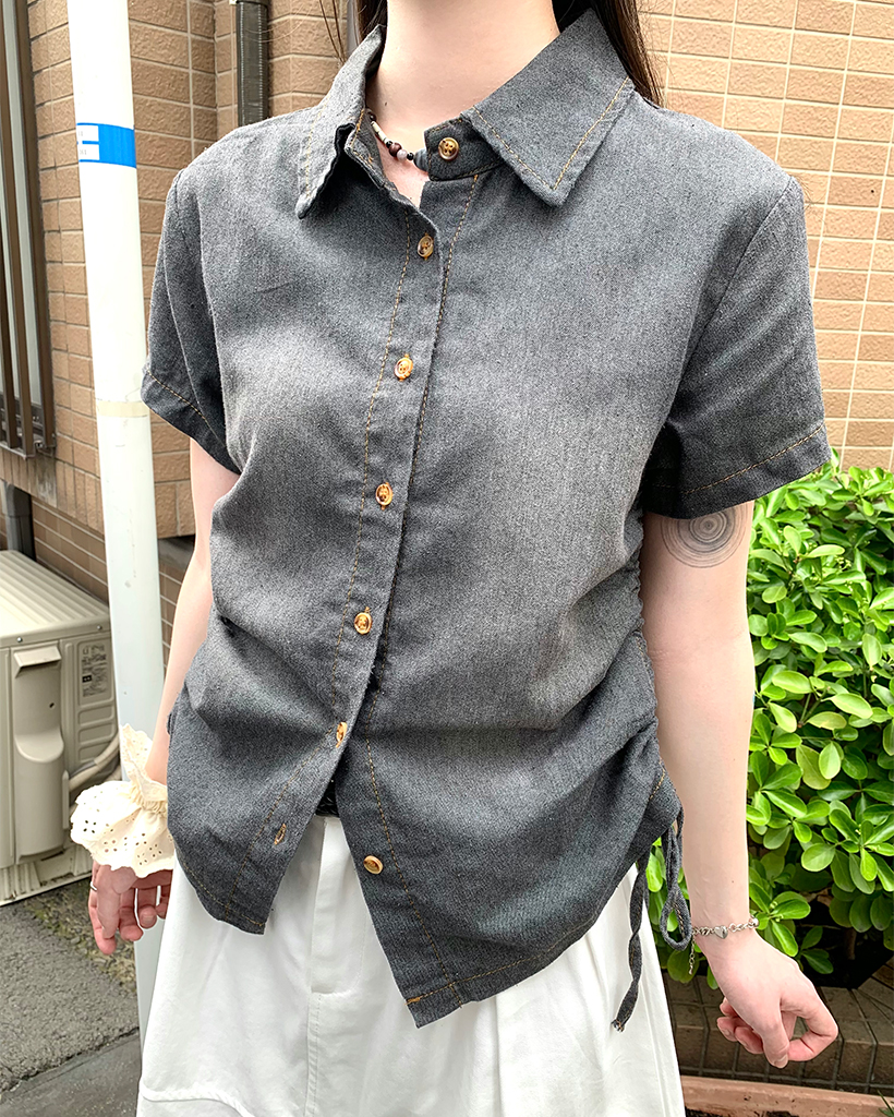 デニムシャーリング半袖シャツ