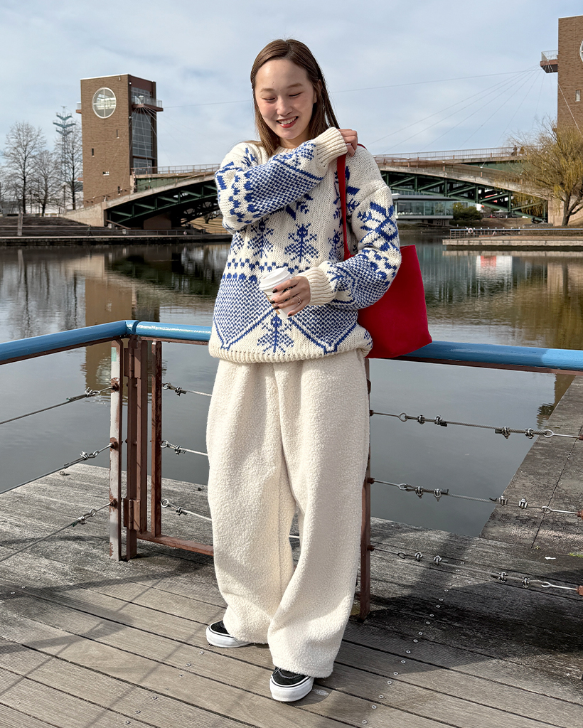 ドローストリングブークレーフリースイージーパンツ